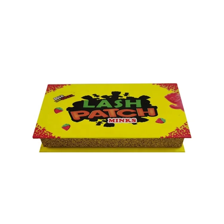 Custom lash logo luxury printed ready to ship blue yellow pink colorful candy eyelash packaging paper gift storage boxes