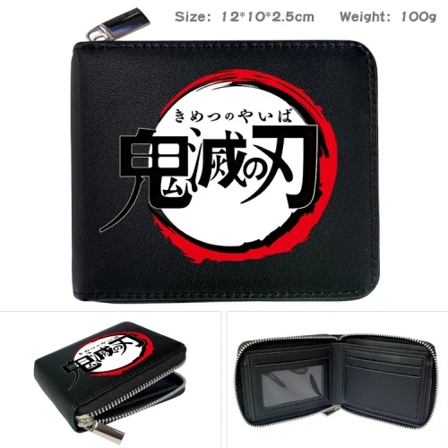 27 Styles PU Anime Cartoon Demon Slayer Kimetsu No Yaiba Tanjiro Kamado Zipper Wallet Short Purse For Young With Card Holder