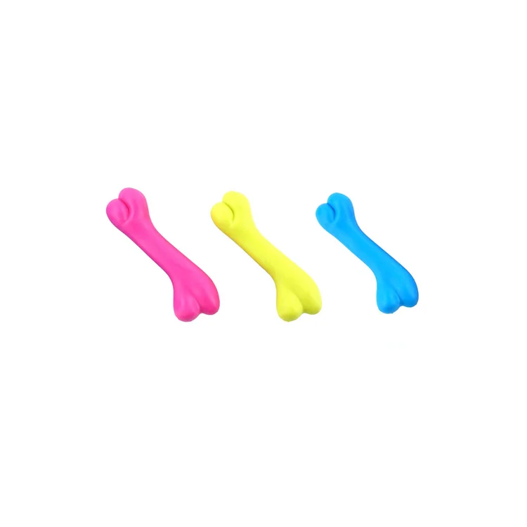 Hot-selling TPR rubber anti-biting small bone Rubber Flat Bone Shape Pet Dog Bite Glue Chew Toy