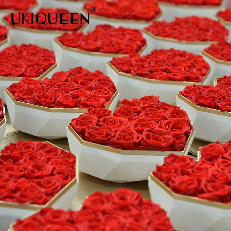 Декоративные консервированные розы Culinan настоящая на ощупь коробка в форме сердца Вечные