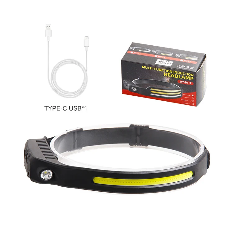 Outdoor Dual light sources Silicone COB motion sensor 320lumen Torch Waterproof IP44 sports Rechargeable headlight