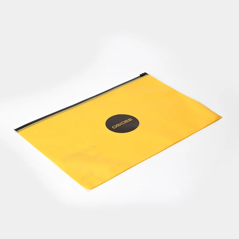 
ODM printing eco friendly slider zipper plastic yellow PVC bag 