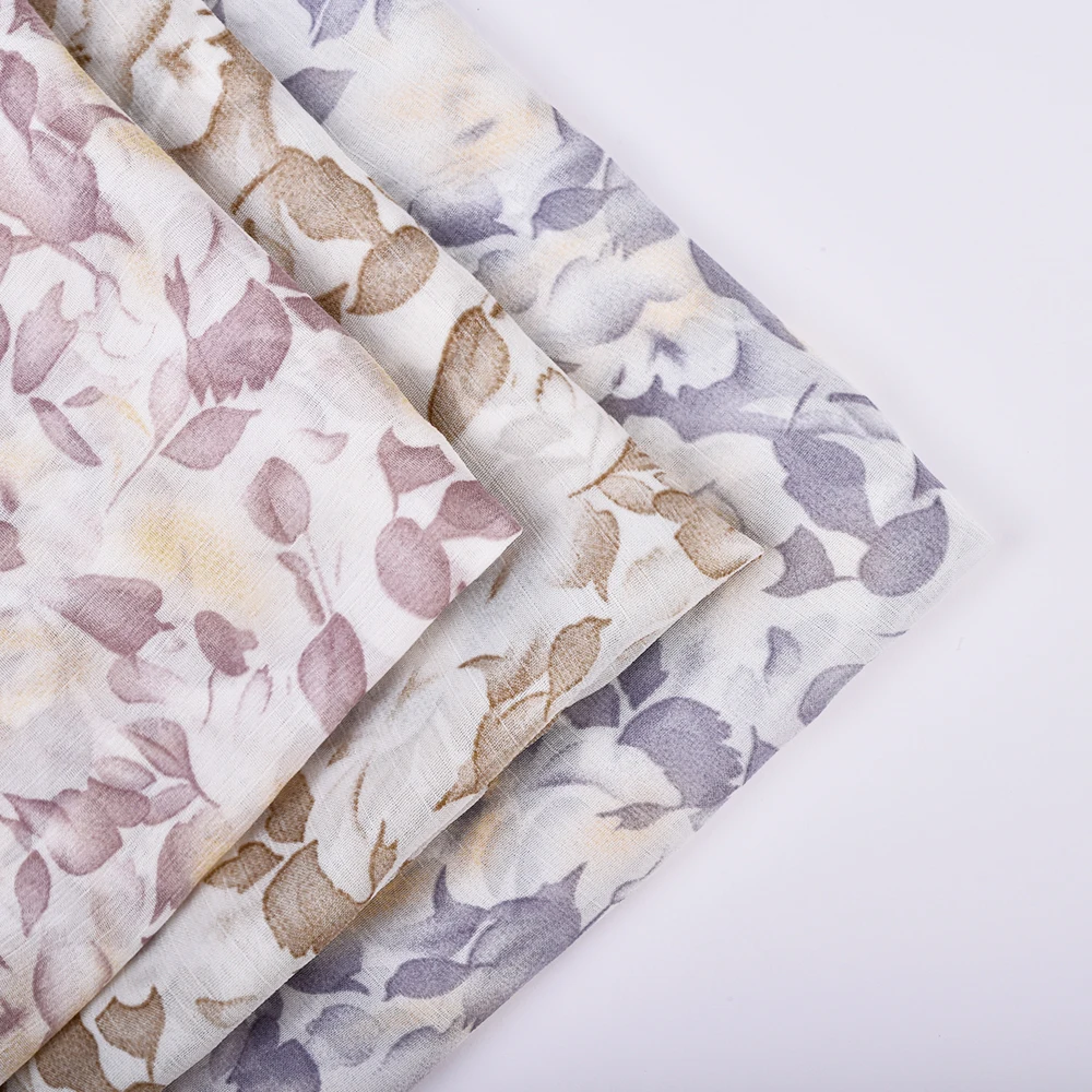 Elegant style gentle beautiful flower pattern printed soft 100% polyester chiffon fabric for dress