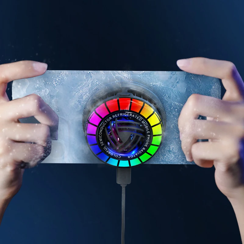 radiator fans with RGB light portable mobile cooler with semiconductors phone cooler for gaming