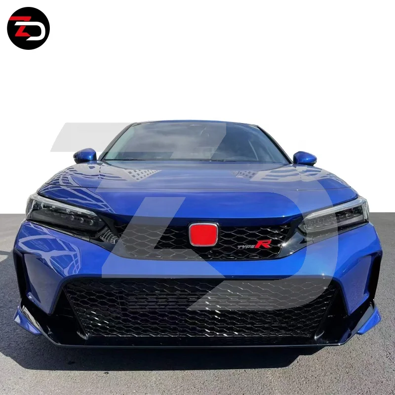 PP Material Type R Style Body Kit Front Bumper Main Net Rear Bumper Side Skirt For Civic 11th 2022 Up Model
