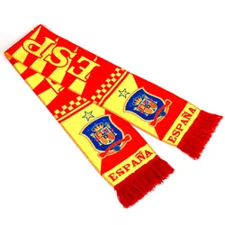 2022 Qatar world wholesale High quality 100% acrylic football club scarf Cheering Scarf Custom Soccer Belgium Spain Scarf