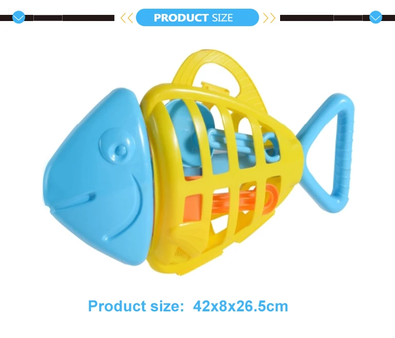 Eco plastic fish shape beach sand toys play set for kids