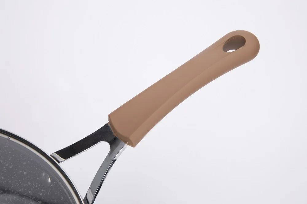  Forged Aluminium Nonstick Granite Wok Pan With Marble
