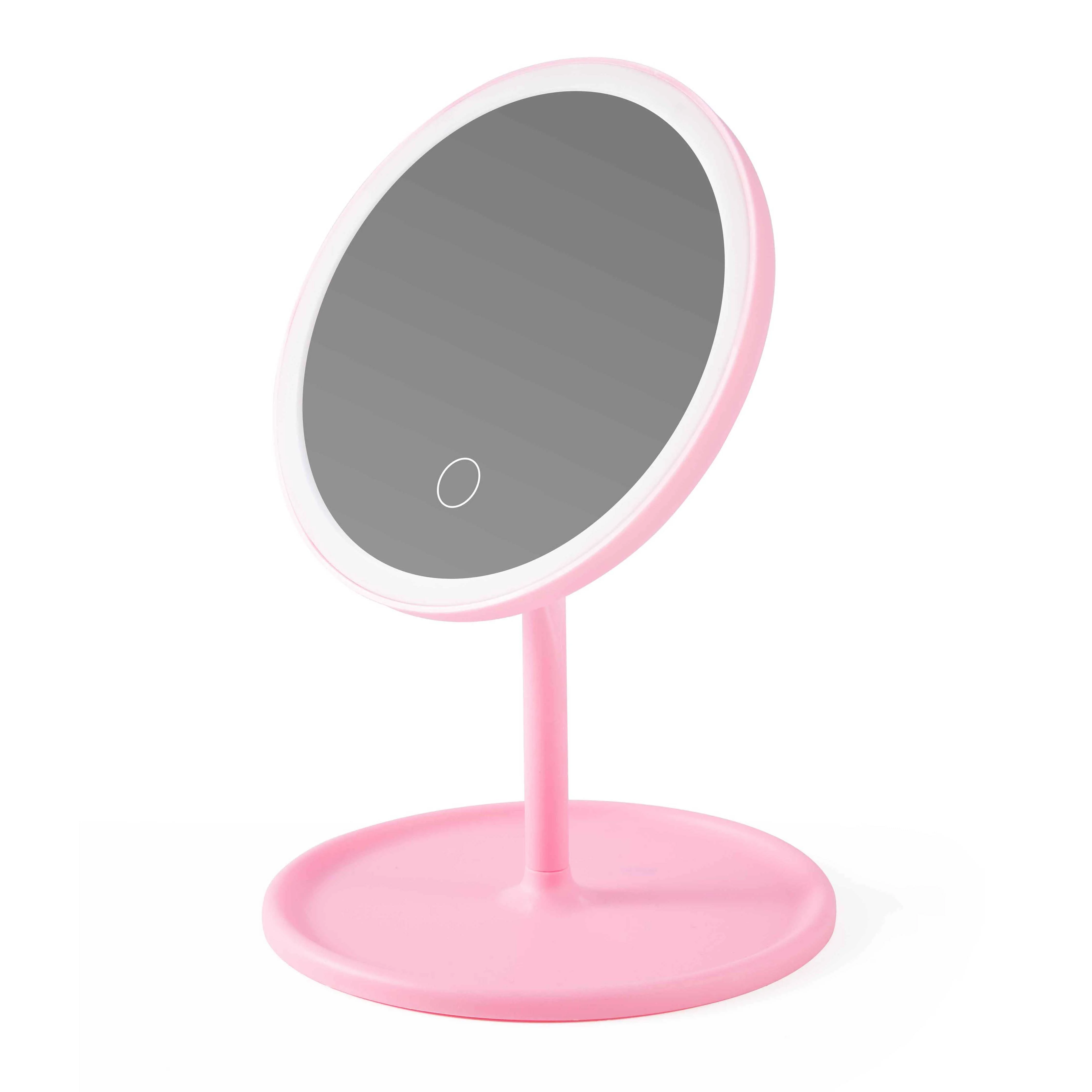 Wholesale Supplies Portable Lighted Adjustable Magnification Illuminated Sensor Makeup Mirror with Light