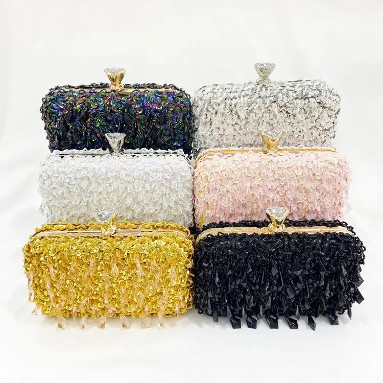 Luxury Beaded Acrylic Evening Bag Purses Party 2023 Bag Fashion Shoulder Beaded Crossbody Evening Dress Clutch Wallet Woman Bag
