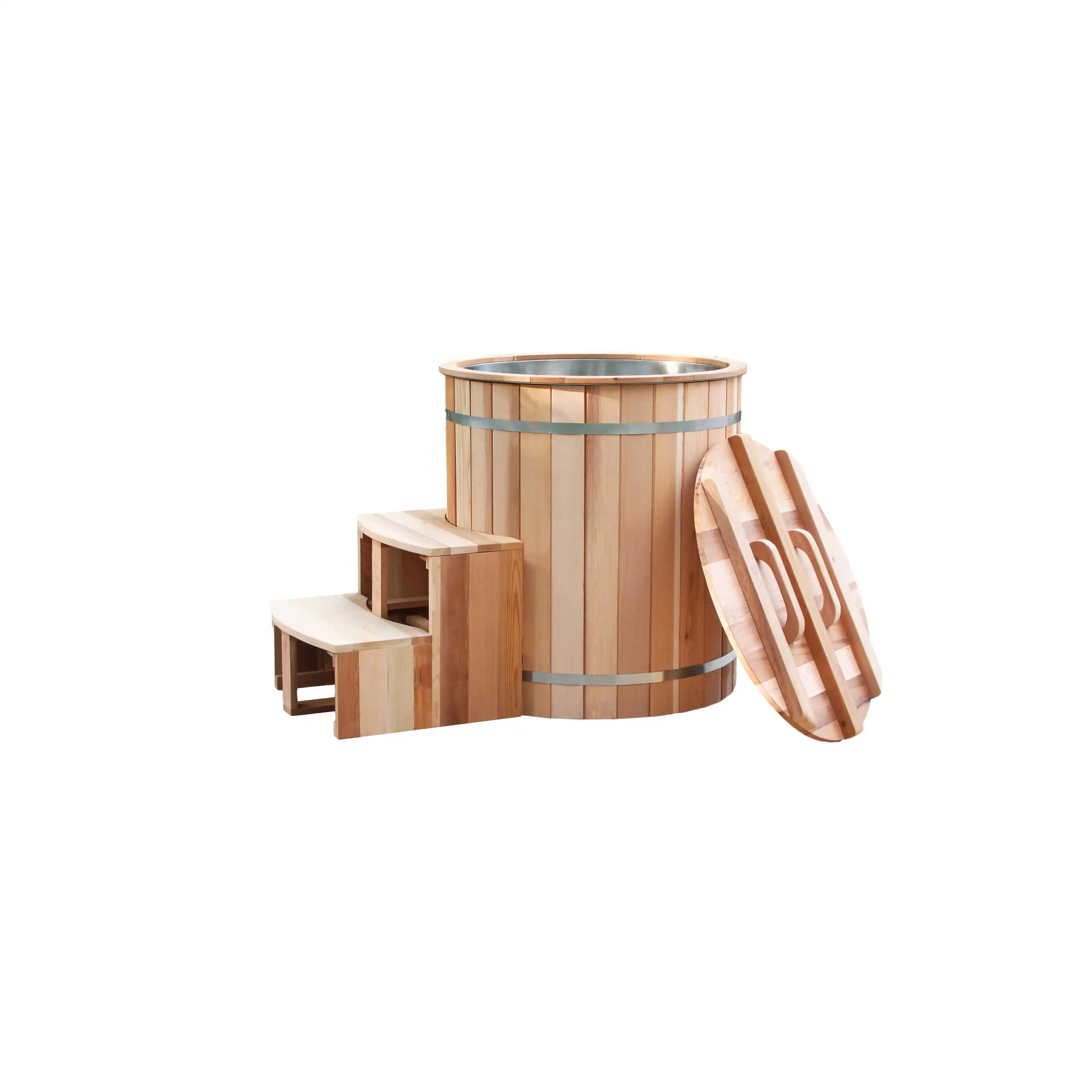 Personalization Customize Round Cold Plunge Ice Barrel Bath Wooden with Chiller