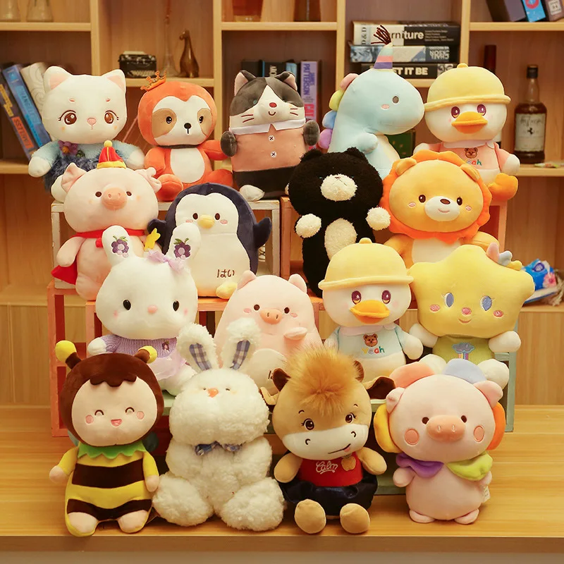 Plush figure toys manufacturer soft stuffed animal teddy bear doll customized logo claw machine toy
