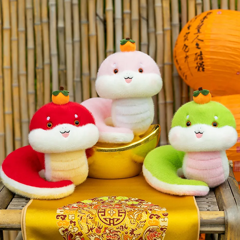 Super soft small plush toy year of the snake cuddly 2025 new year snake plush toys plush snake toy new year trade gift
