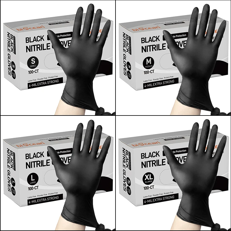 Wholesale Accept OEM 100 Pack Disposable Gloves Nitrile Gloves Powder Latex Free 100% Pure Nitrile Glove