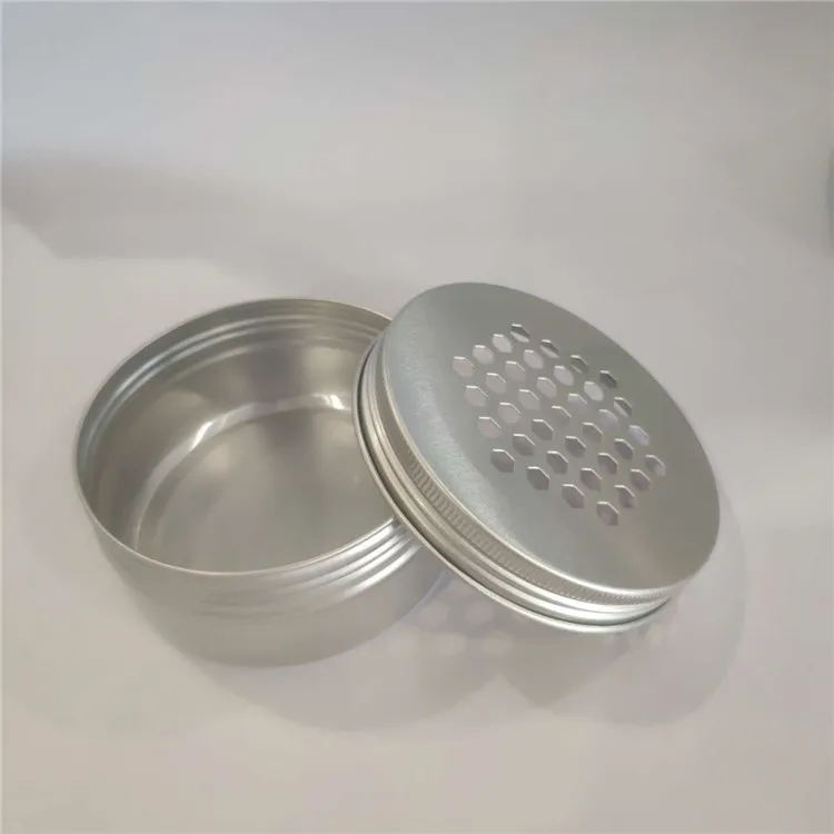 
Can custom aluminium metal packaging jar spice candle candy jar with lid hole 