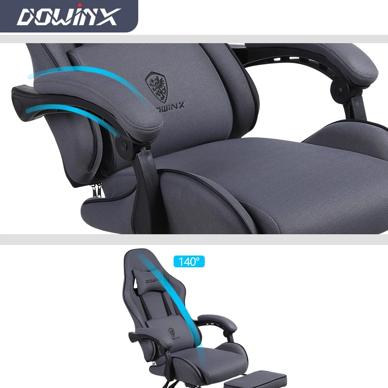 Hot Selling Ergonomic Cheap Fabric Custom Logo Recliner PC Gaming Chair with Footrest
