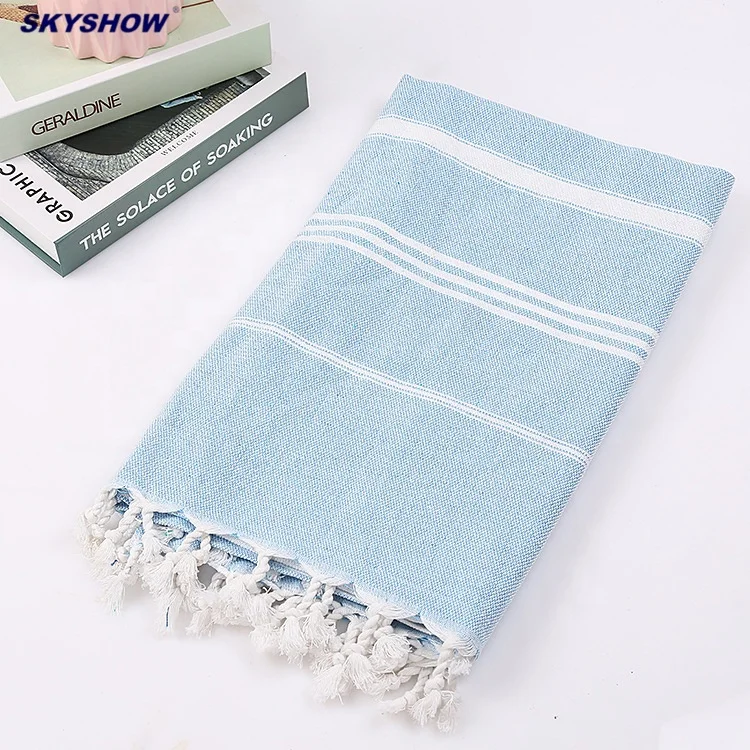 100% Cotton Bamboo Prewashed Pestemal Original Turkish Bath Beach Towel for SPA Beach Pool Gym and Bathroom