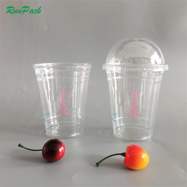 Disposable plastic pet drinking cups with dome or flat lids