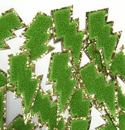 Glitter Chenille Lighting Bolt Patches Self-adhesive Patches