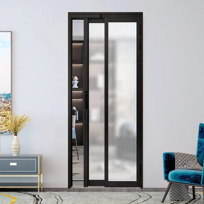 New Design Indoor Folding Double Glass PD Sliding Balcony Bathroom Aluminum Bi-fold PT Door