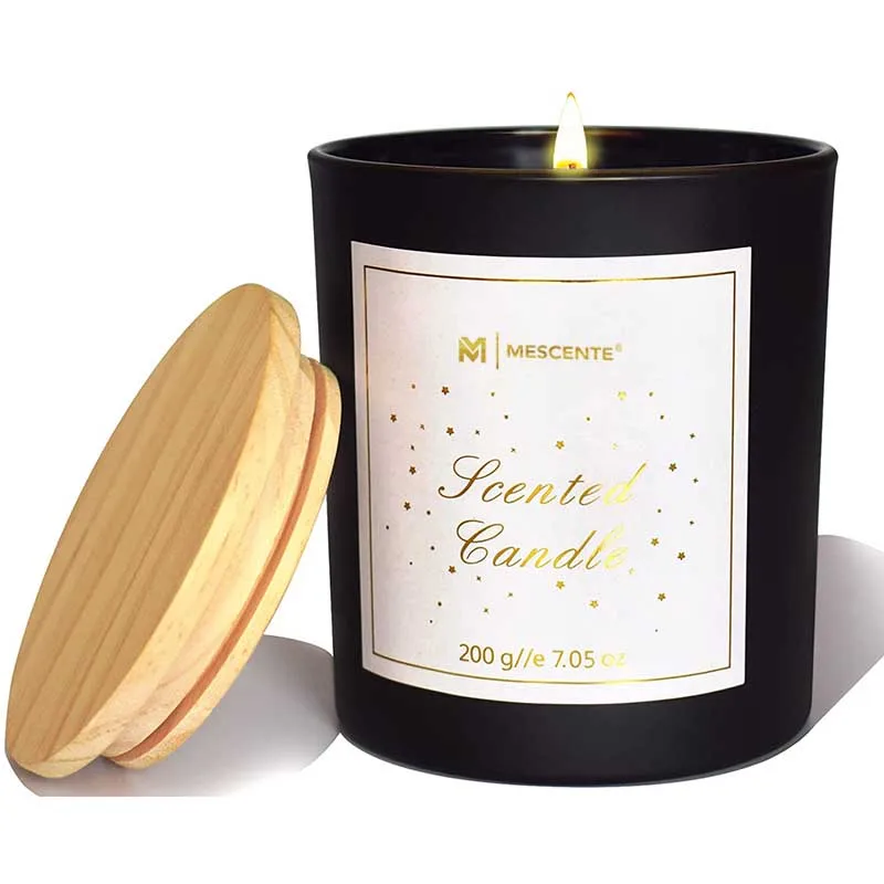 M&scent Custom Logo Mini Round Crystal Glass Bottle Coffee Strong Scented Soy Wax Candles Luxury Box Home Office Car Hotel