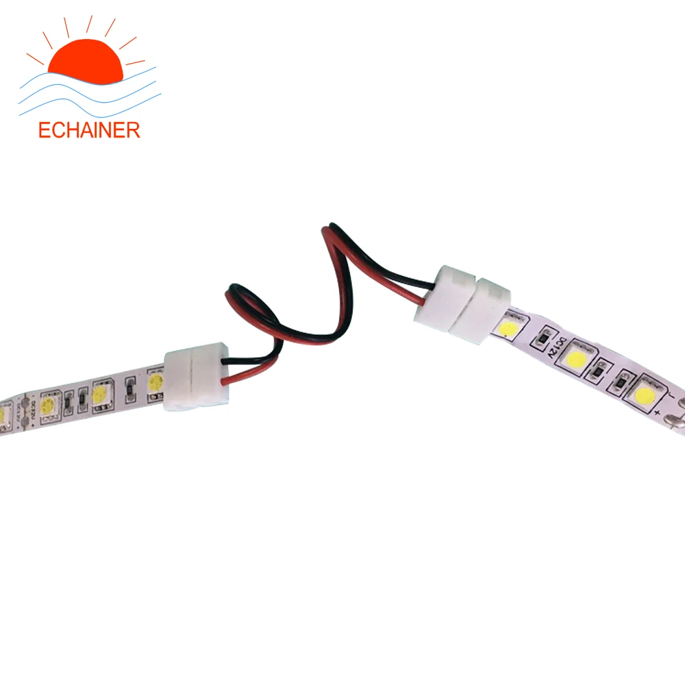 high quality 2-pin 8/10mm solderless connector with cable 15cm led strip