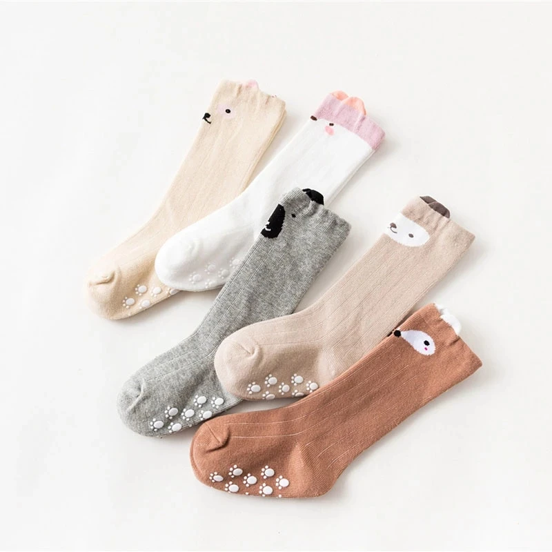 Lovely Unisex Baby Socks Cotton Fax Cat Infantil Meias Anti-slip Sox Baby Girl Boy Knee High Socks Casual Knitted Toddler Socks
