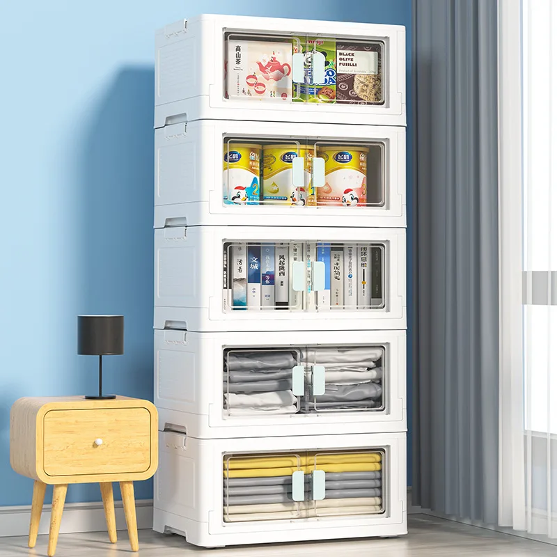 Household Closet Organizers Plastic Foldable Folding Box Trunk Car Organizer Collapsible Stackable Storage Bins with Lids