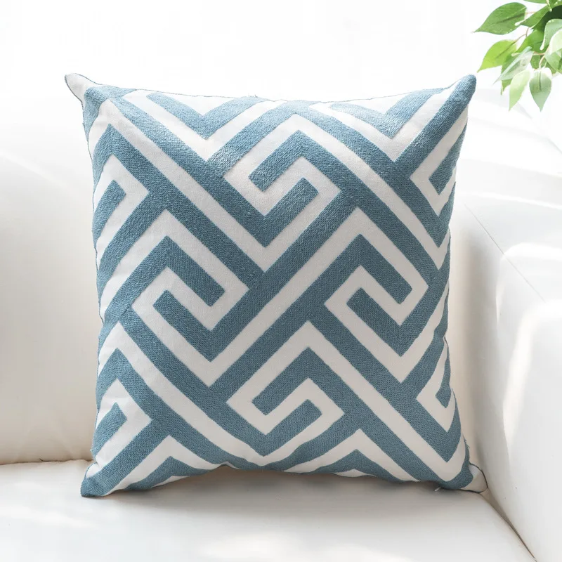 Nordic Geometric Pillow Cotton Cushion American Model House Home Cushion Cover