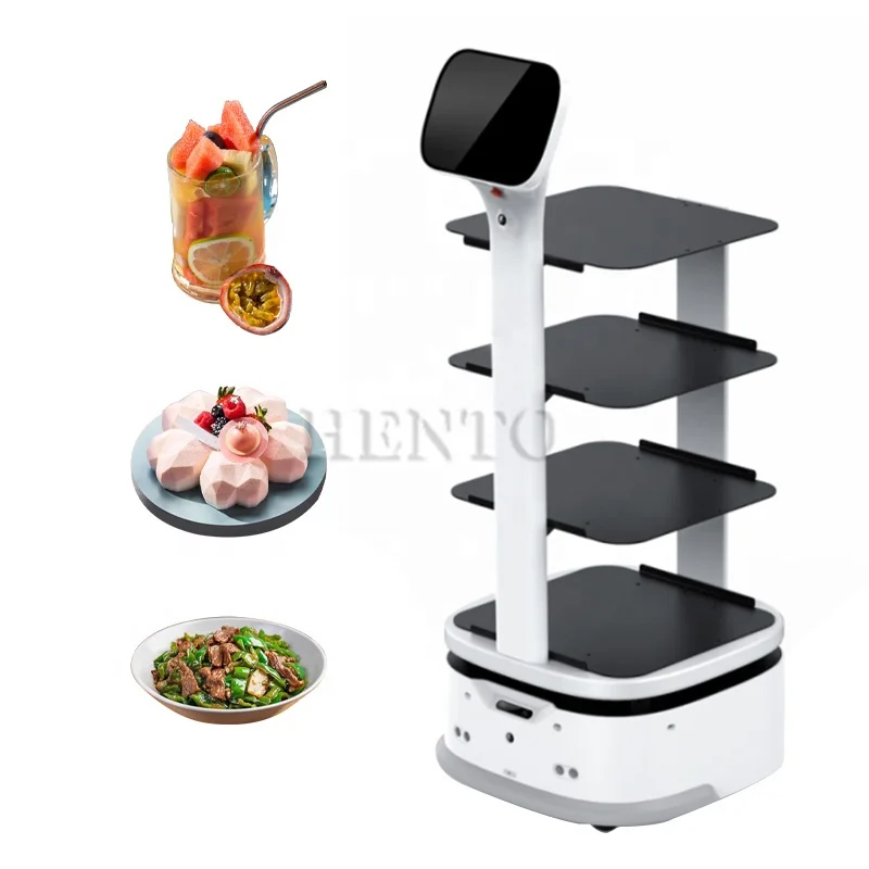Multiple Languages Food Service Robots / Sushi Delivery Robot / Restaurant Robot Waiter Service