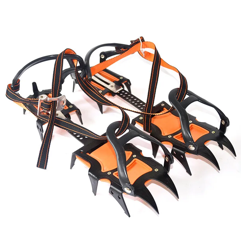 Outdoor 12-Tooth Crampons Steel Claws With Resistance To Snowboard High Altitude Mountaineering Non-Slip Ice Climbing