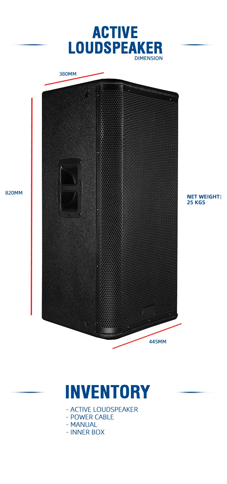 Active PA Speaker System Professional Stage 15 Inch Active Loudspeaker