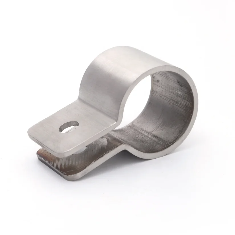 oem metal clamping brackets customized brushed stainless steel pipe / tube clamp bracket