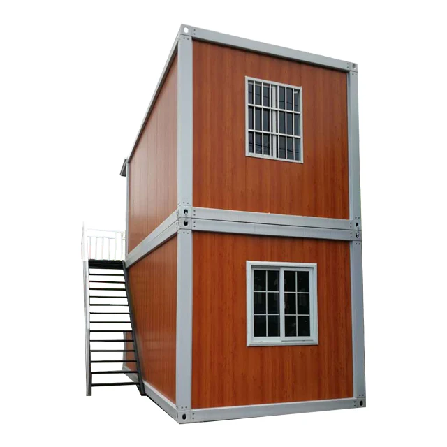 America-style Cheap Double-decked Prefab Mobile Homes Container House Modern Hotel CG Customizable Sandwich Panel Shop Window