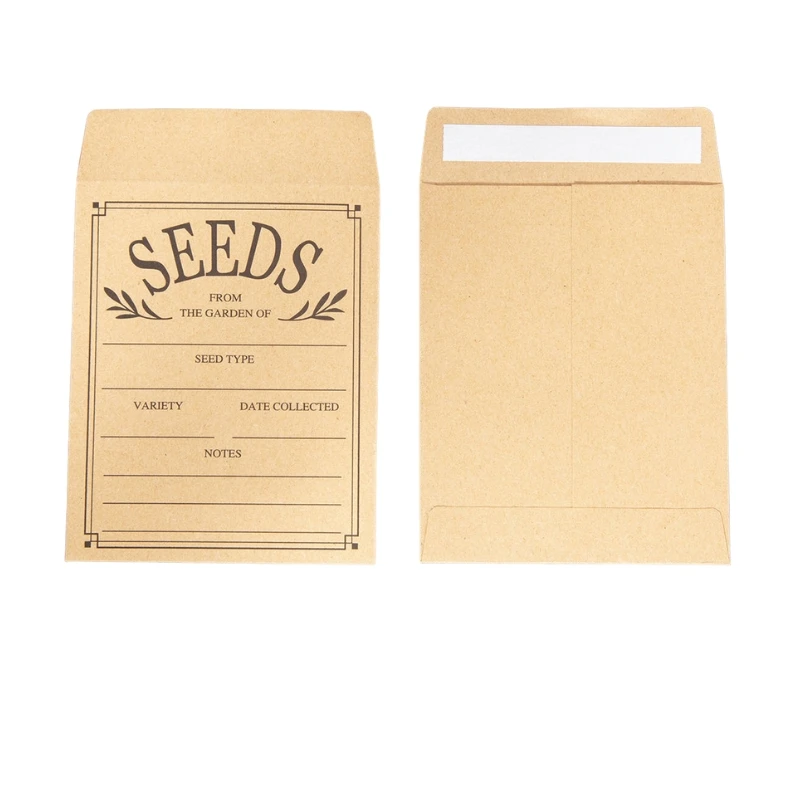 High Quality Custom 8x10 cm Self Sealing Small Mini Home and Garden Use Seeds Bag Packet Kraft Paper Seed Envelope