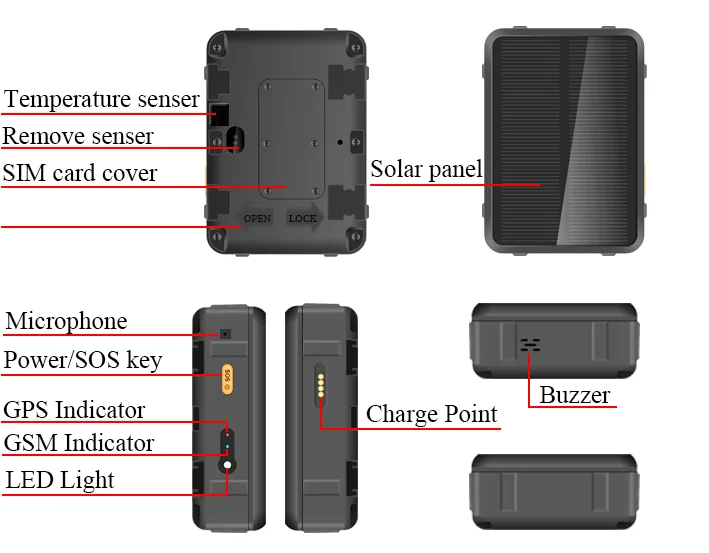 9000mAh IP67 Waterproof 4G LTE Real time Solar Power Camel GPS Position Wild Animal Locator Sheep Horse Cattle Tracking Device