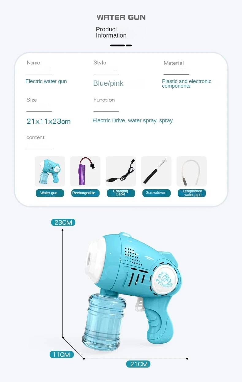 2024 New Arrivals 2 in 1 Electric Spray Gun Summer Outdoor Water Guns For Kids Pool Beach Toys