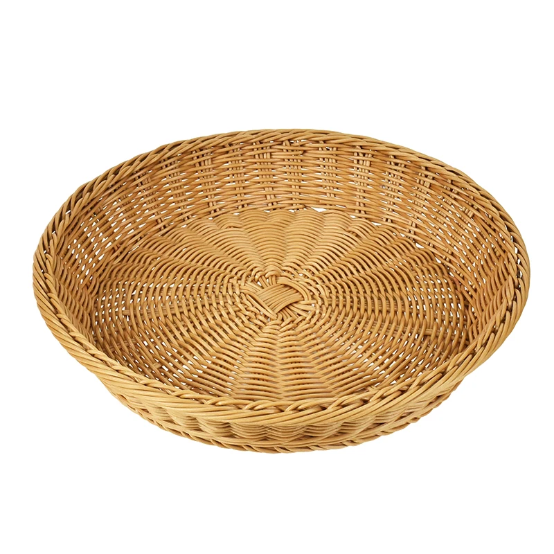 Washable and Multifunctional Round Rattan Woven Basket Woven Polypropylene Storage Basket