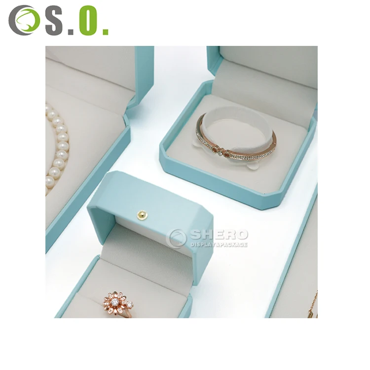 Luxury Jewelry Box Microfibre Ring Box Accept Customer Logo Round Concern Jewellery Ring Box