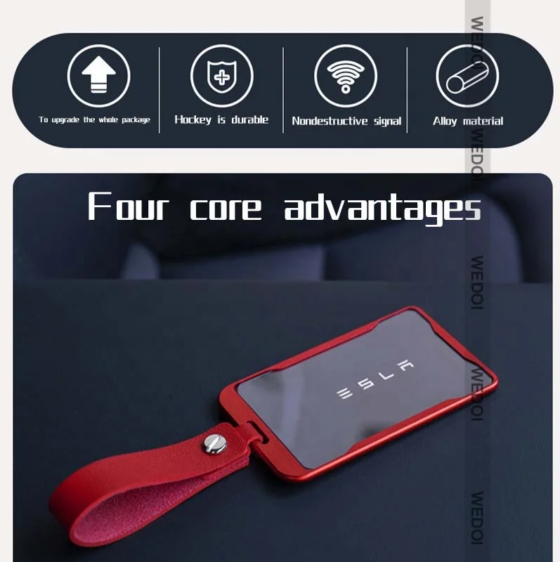 Car Key Case for Tesla Model Y Card Key Pouch for Model 3  Aluminum Car Key Holder Cover for Tesla Accessories modify