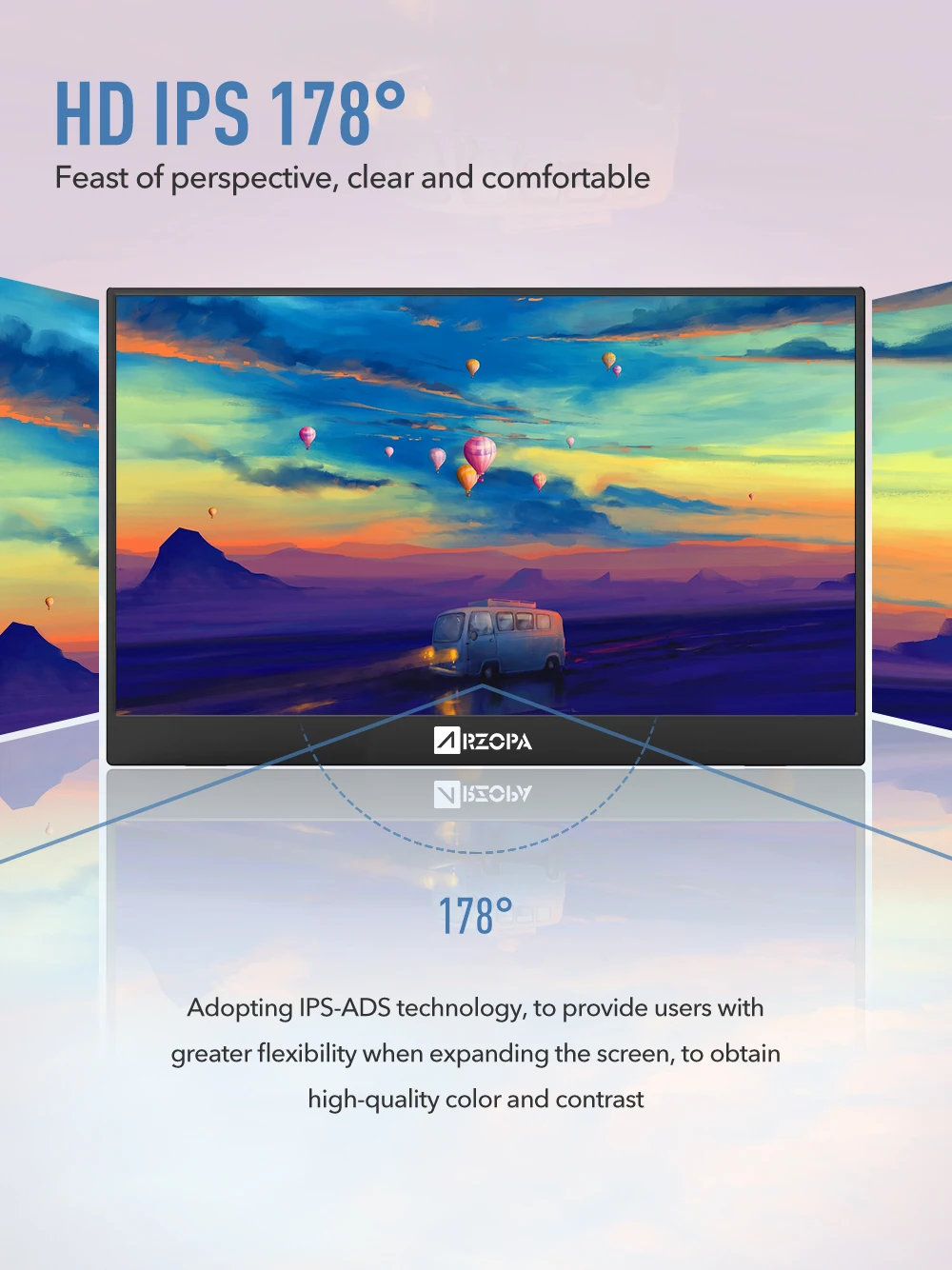 extended screen for laptop 15.6 portable monitor for laptop 4k IPS Ultra Slim 1920X1080 Type C Connector AR1561080P-1