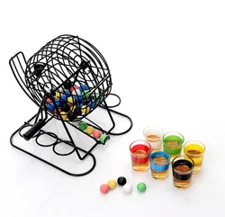 6 Different Color Shot Glasses 6 Color Balls Metal Cage Drunk Drinking Bingo Game Set for Adult Fun Beer Drinking Game Party
