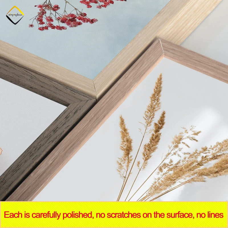 Wooden Color Wood Grain House Decor Wall Mount Metal Poster Frame For Prints Photo Aluminum Picture Frames Moulding