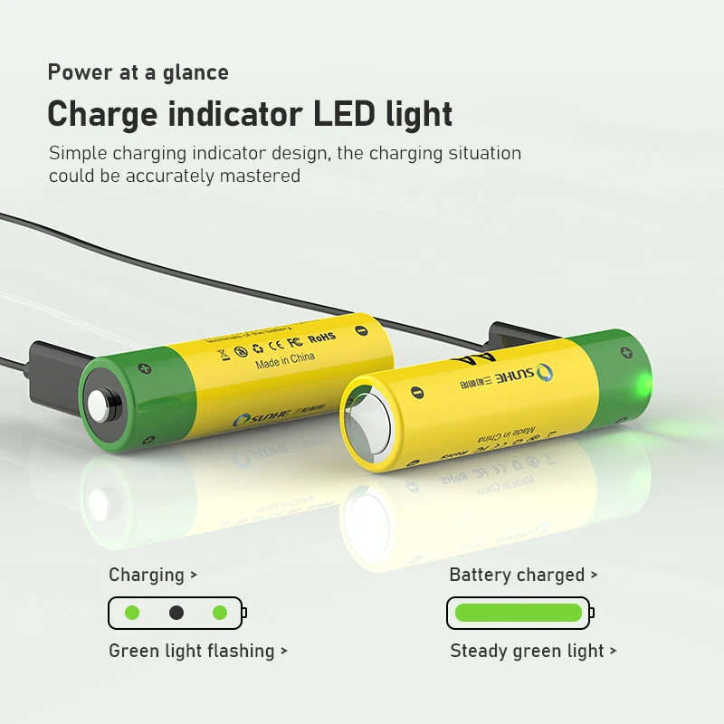 Cheap Price 2000mah Cell 1.5v Rechargeable Battery No Memory Effect Aa Battery