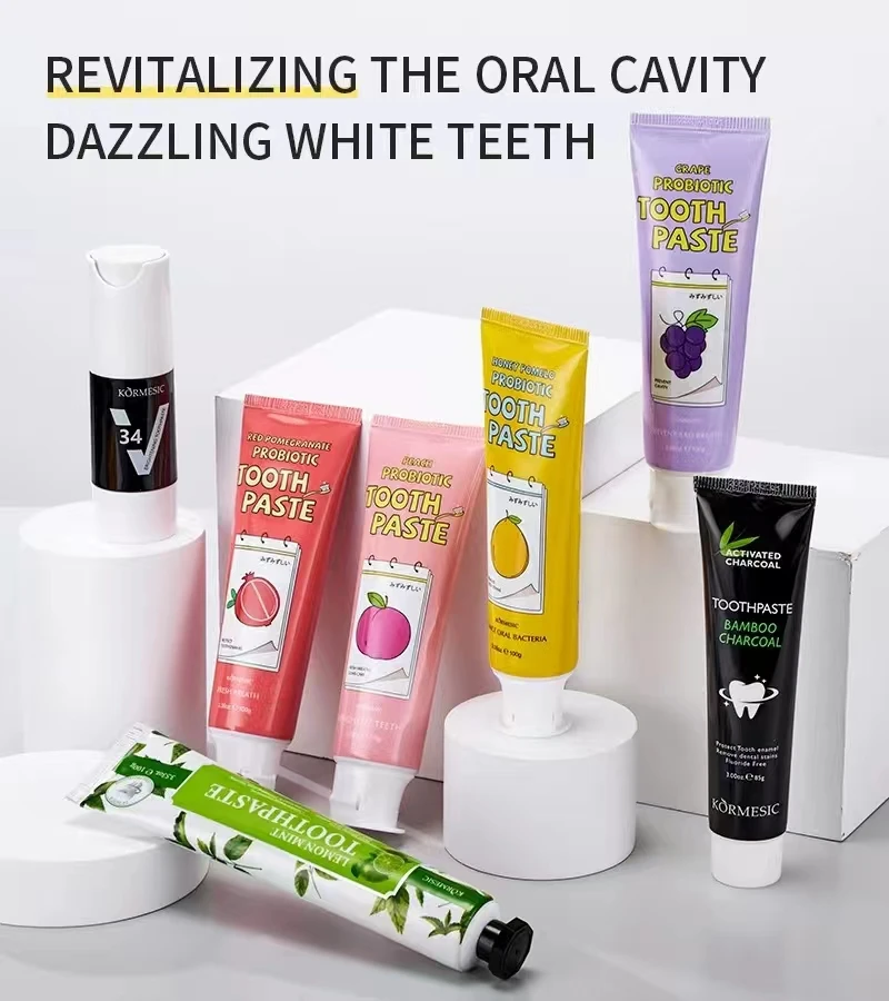 Wholesale OEM private label natural organic black bamboo activated charcoal teeth whitening toothpaste