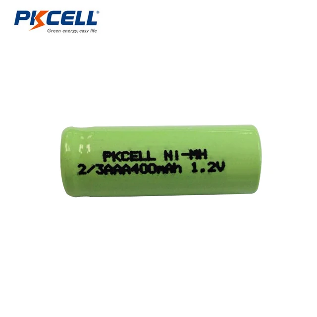 Small torch battery 2/3 AAA size 400mAh rechargeable nickel metal hybrid battery ni-mh cell flat button top