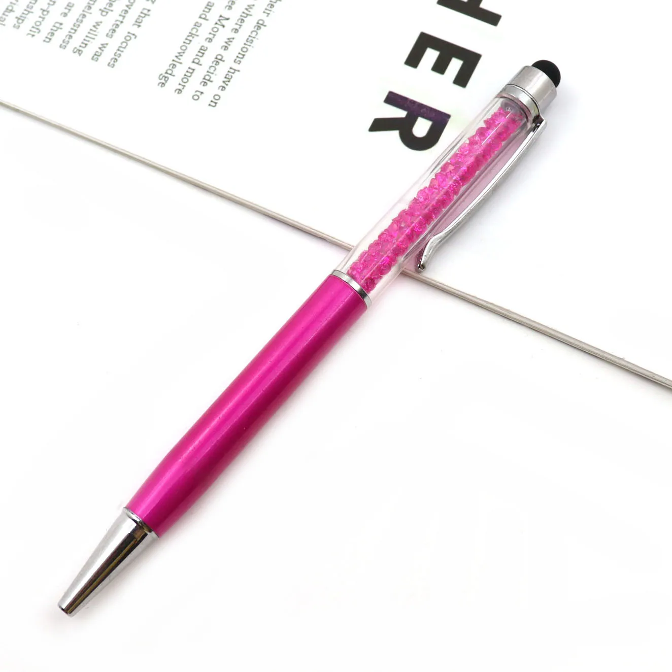 Promotional New style Metal ballpoint Advertising Stylus Crystal Pen Roller Ballpoint Pen for Gifts