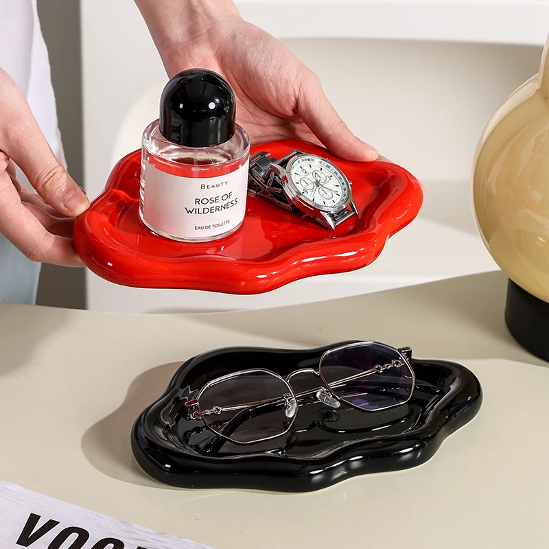 Ring Holder Wedding  Jewelry Tower Ceramic Dish Plate Jewel Tray