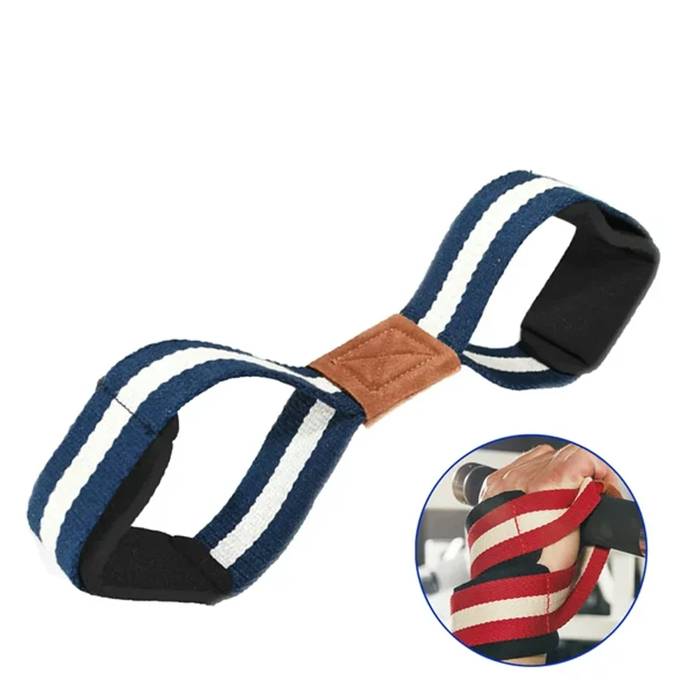 Customizable Heavy Duty White Cotton Weight Lifting Straps with Logo for Fitness and Weightlifting