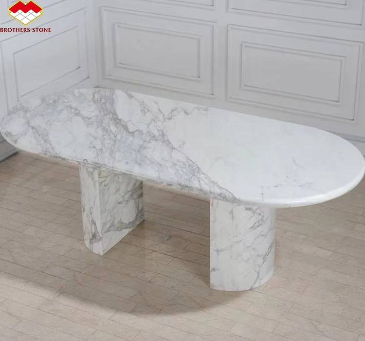 Marmol table basse marbre blanc tavolo marmo Polished White Statuario Marble Countertop Round Table Tops Coffee Table